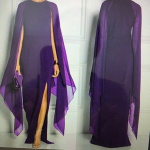 Chiffon Batwing Sleeve Gown Dress